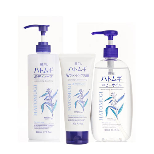 레이하꾸 하또무기 3종 (세안제+베이비오일+바디솝)