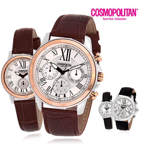 [코스모폴리탄]남성여성 커플가죽시계 CPL1416