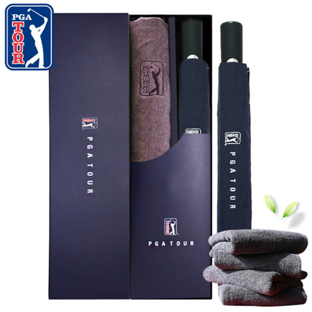 [판촉&사은품]PGA 2단자동무지+190g 호텔타올세트 x 10ea