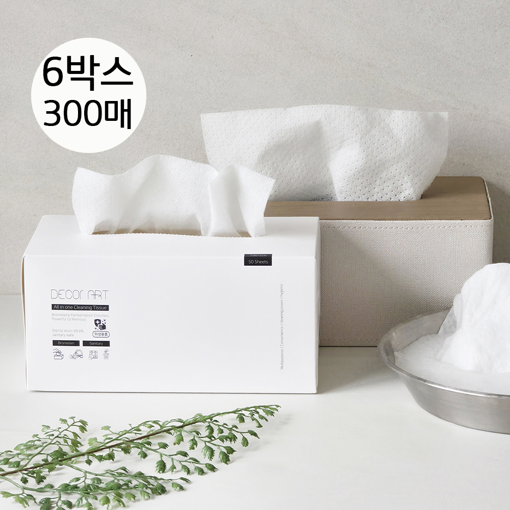 데코아르 세제가 묻어있는 매직 수세미 겸 행주 6박스 (300매)