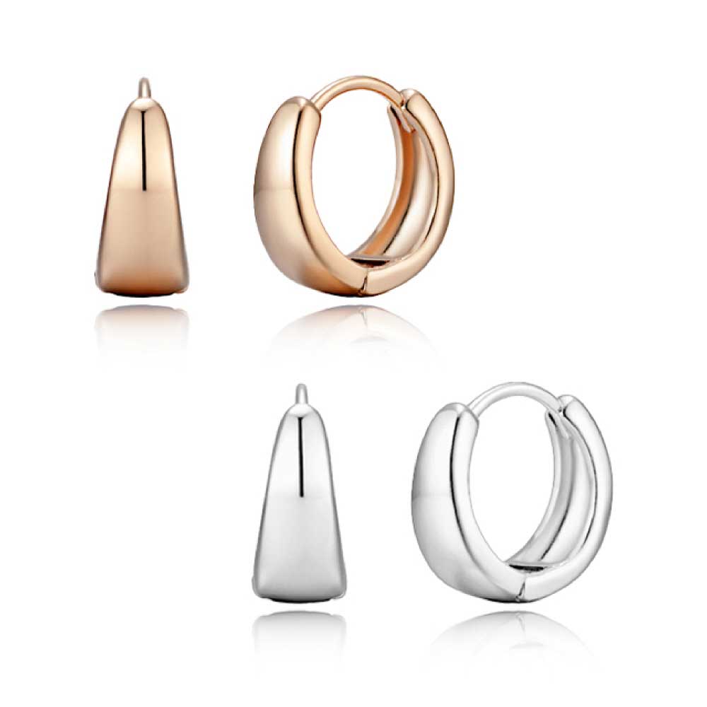 엘르주얼리 14K Goldplated 데일리 원터치 링 귀걸이 ELGPEE487