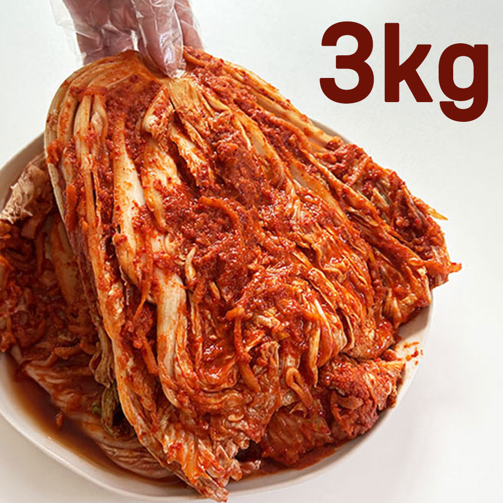[자연한입] 풍미가득 전라도식 맜있게 매운 배추김치 3kg