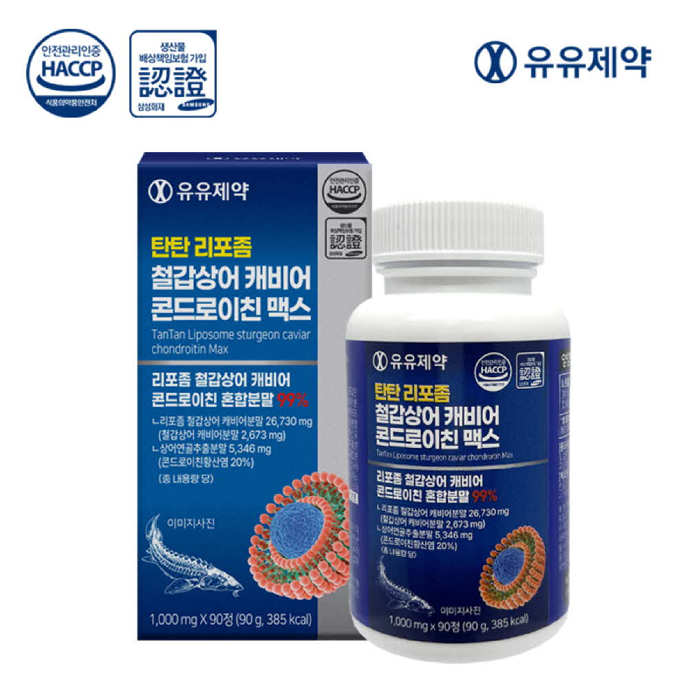 유유제약 탄탄 리포좀 철갑상어 캐비어 콘드로이친 맥스 90정 (3개월분)
