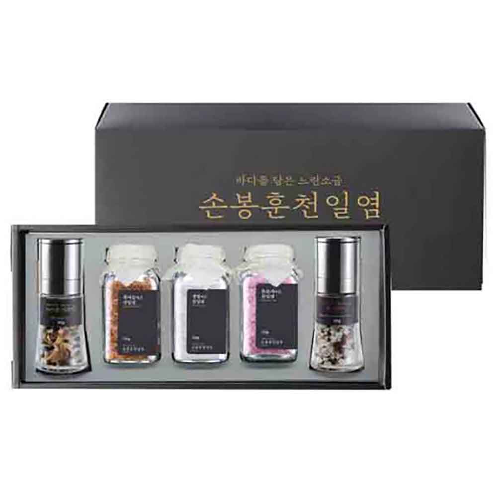 [손봉훈] 솔트레인보우 그라인더 5종 선물세트 B (그라인더2+소금3)
