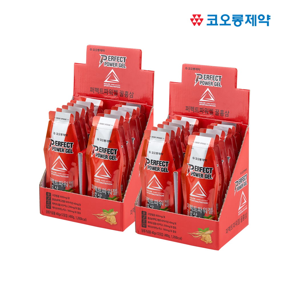 [코오롱제약] NEW 퍼펙트파워젤 꿀홍삼 40g 12포 2박스(총24포)