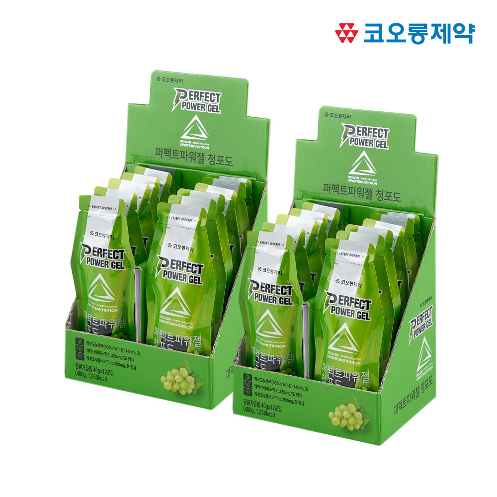 [코오롱제약] NEW 퍼펙트파워젤 청포도 40g 12포 2박스(총24포)