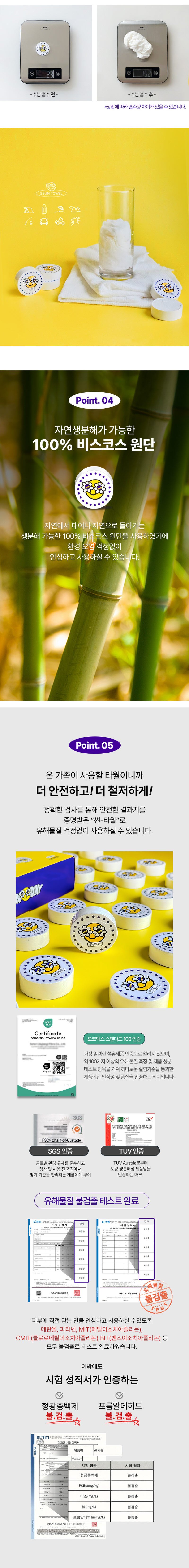 고강도 압축 휴대용 썬타월 4세트 (100pcs) + 스마일 수건 1+1 상세 14