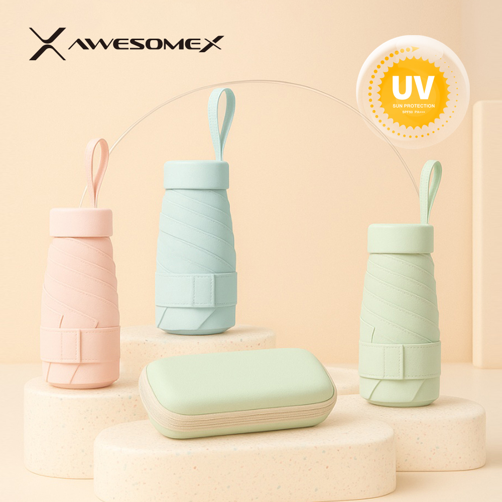 어썸엑스 UV차단 초경량 미니포켓 암막 파스텔 5단 양우산 (UPF50+) 8종 택1 AXPB-3MU-2-BG(PK/SB/PU/MI/GR/DN/BK)