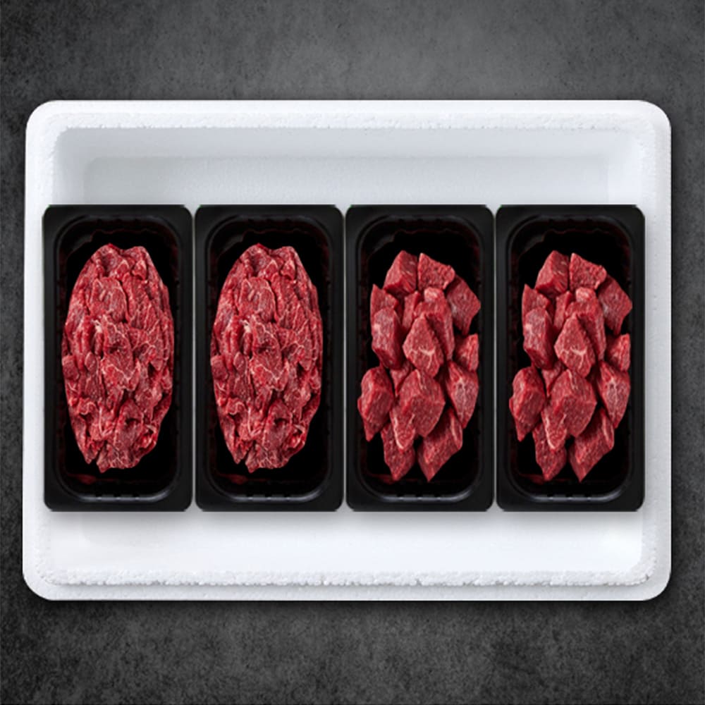 [명우한우] 한우1등급 냉장 선물세트 0.8kg (불고기 400g, 국거리 400g)