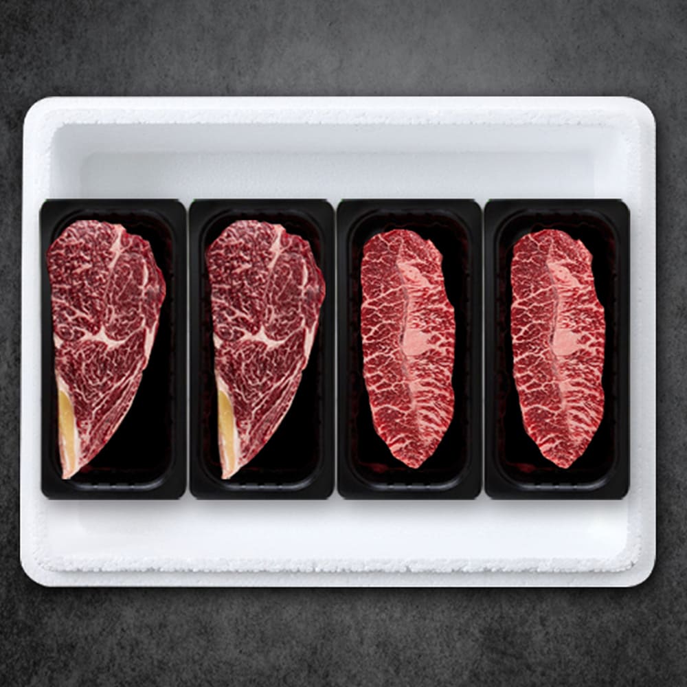 [명우한우] 한우1등급 냉장 선물세트 0.8kg (등심 400g, 부채살 400g)