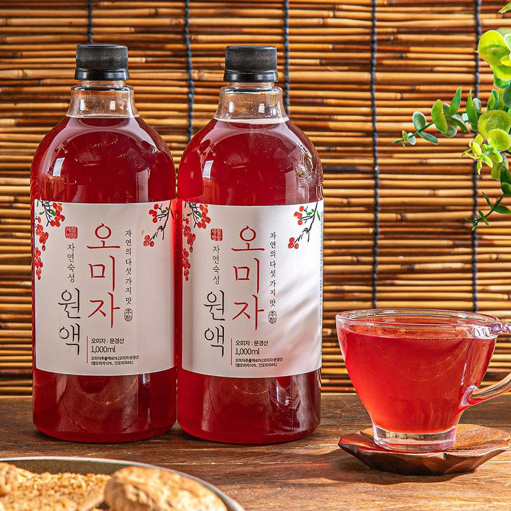 자연숙성 저온추출 오미자원액 1000ml 2병