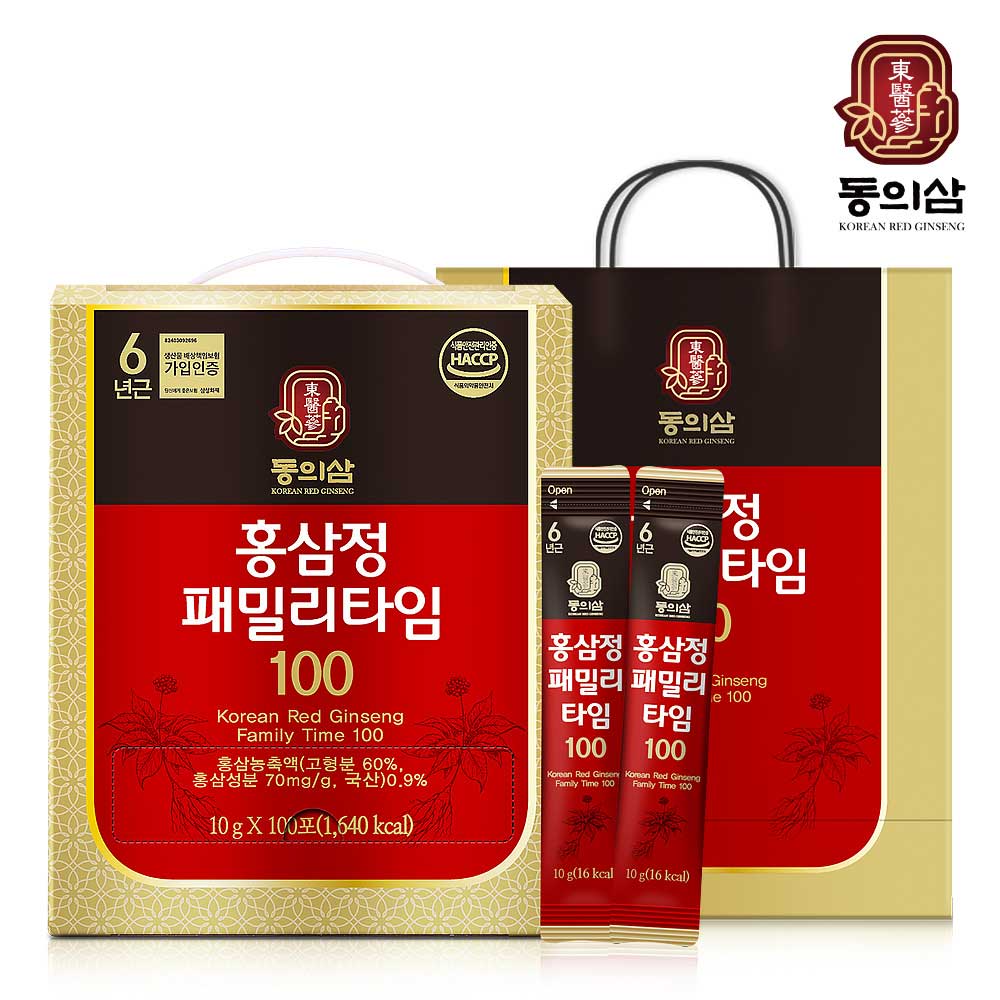 동의삼 홍삼정패밀리타임100 (10g x 100포) + 쇼핑백