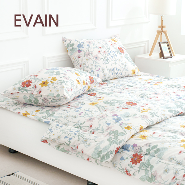[EVAIN] 이베인 팬시 세미마이크로 차렵이불(Q) 3종 풀세트(이불1P,패드1P,베개커버2P)