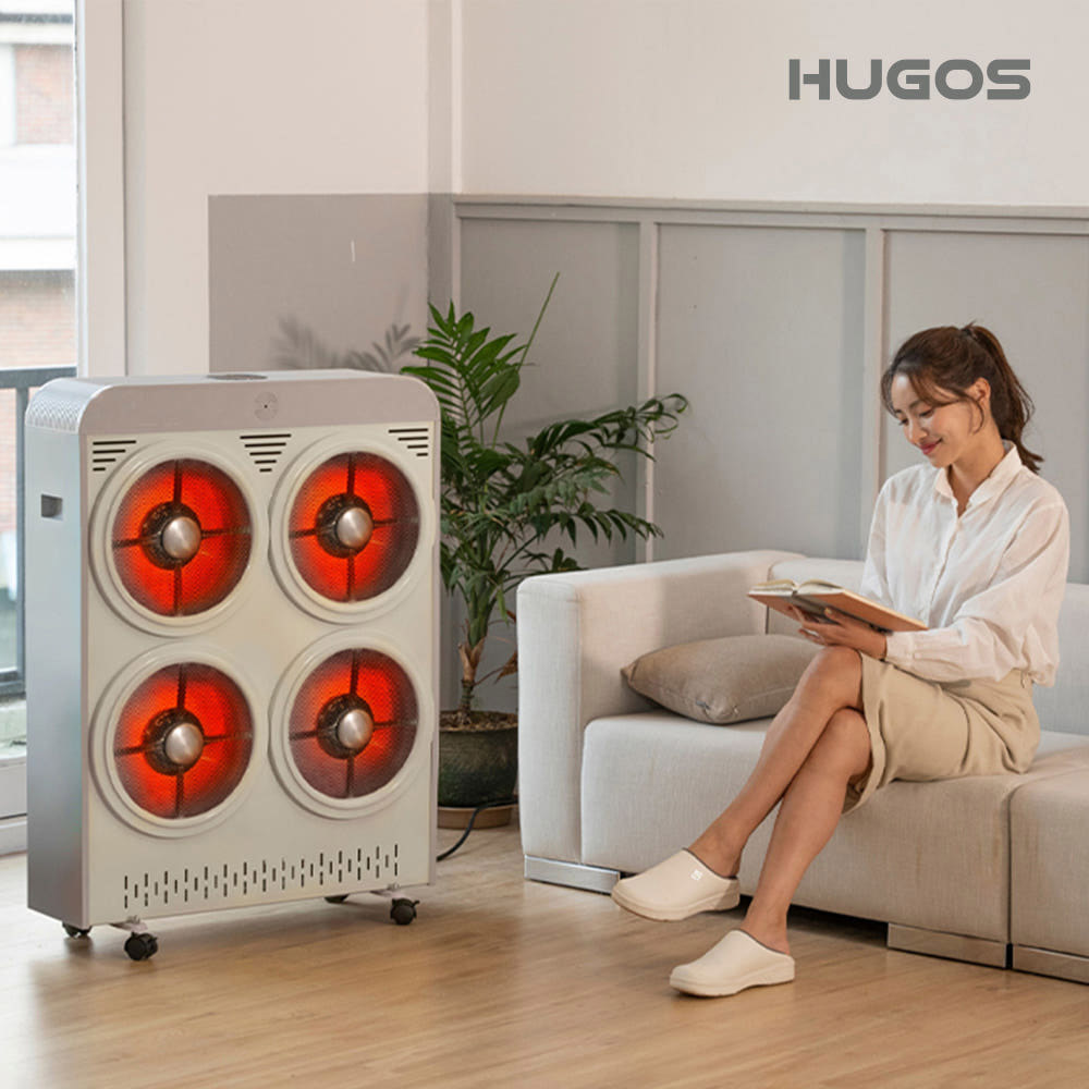 [겨울기간한정특가][휴고스] 초고속 발열 4구 하이라이트 대형난로 히터 +리모컨조절 (저소음)