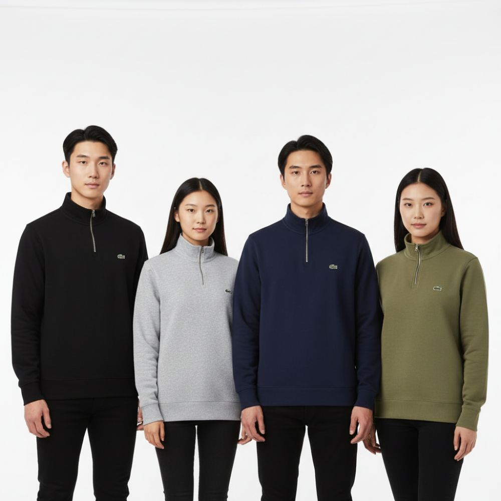 라코스테 남여공용 반집업 코튼 스웨터셔츠 SH1927