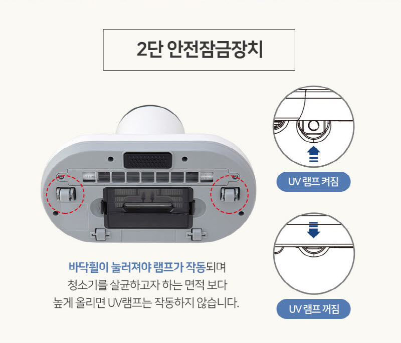 미라스 UV 자외선 살균 무선 침구청소기 상세 3