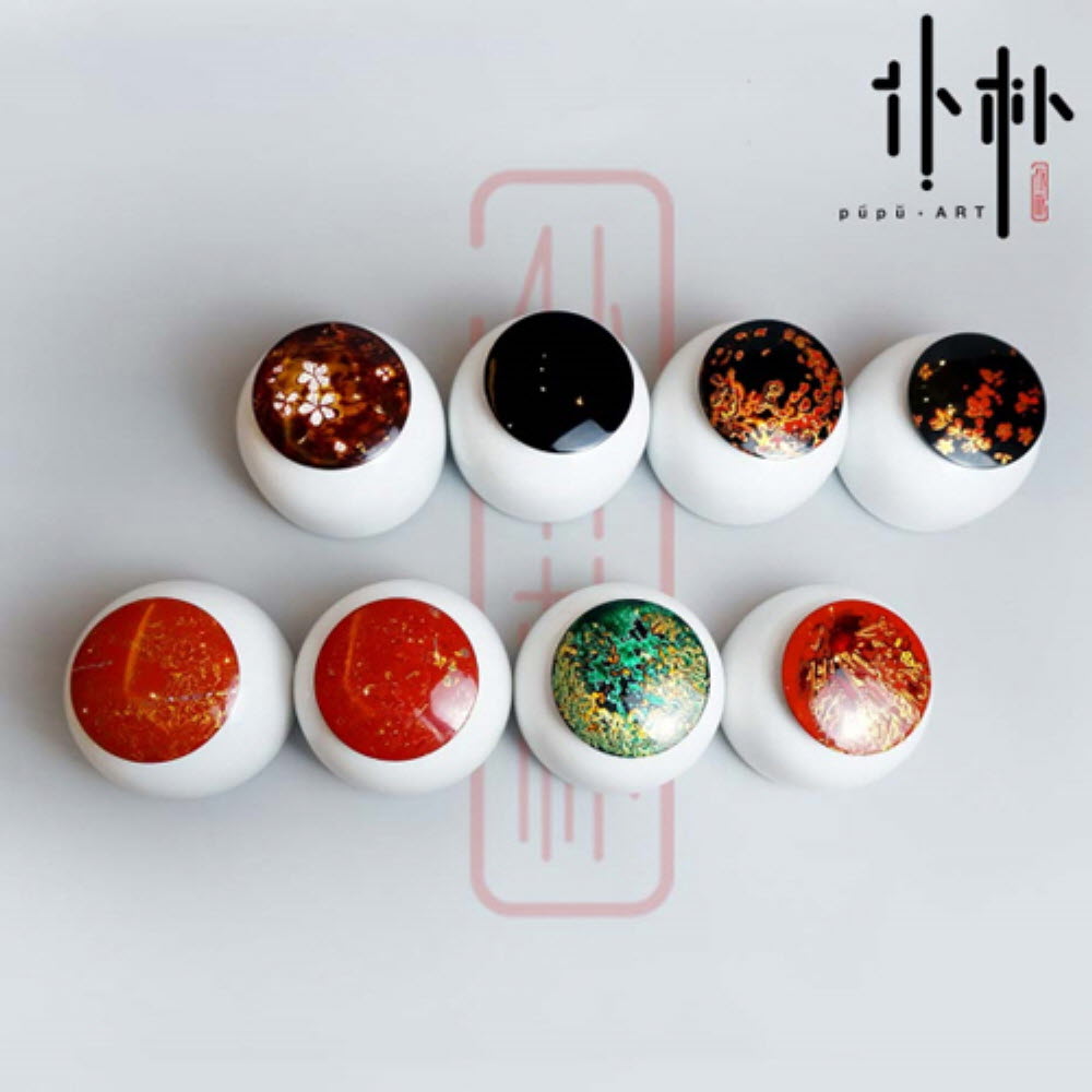 [PUPU] 경덕진 명품 오묘한빛 칠기 백자차통(랜덤발송)