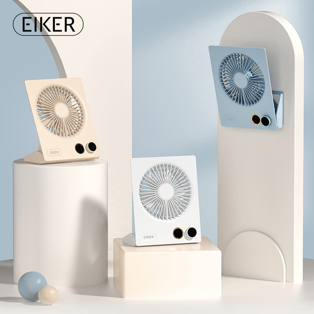 EIKER 울트라 슬림 탁상 벽걸이 겸용 LED 무선 리모컨 선풍기 4000mAh