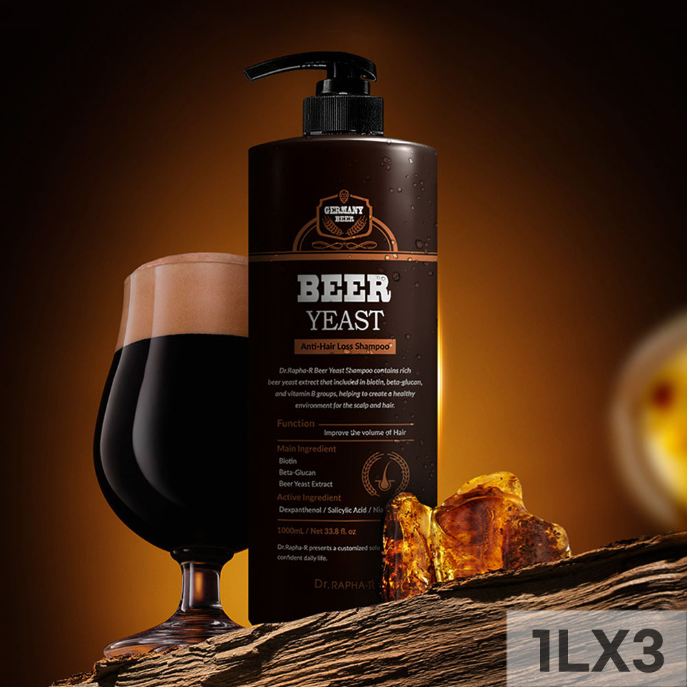[닥터라파알] 독일산 맥주효모 탈모 샴푸 1L x 3 모발 볼륨 개선