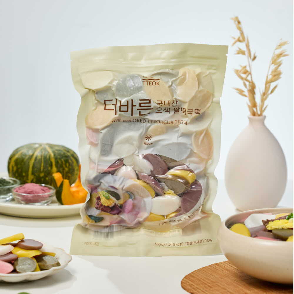 더바른 국내산 쫀득쫀득 오색떡국떡 550g(2~3인용) 3봉