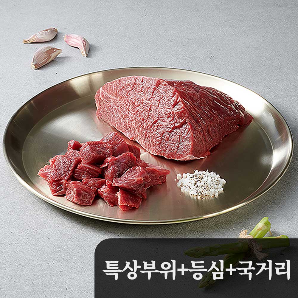 가성비최강 1++ [구공구일] 특상부위300g+등심200g+국거리200g (진공+아이스박스출고)