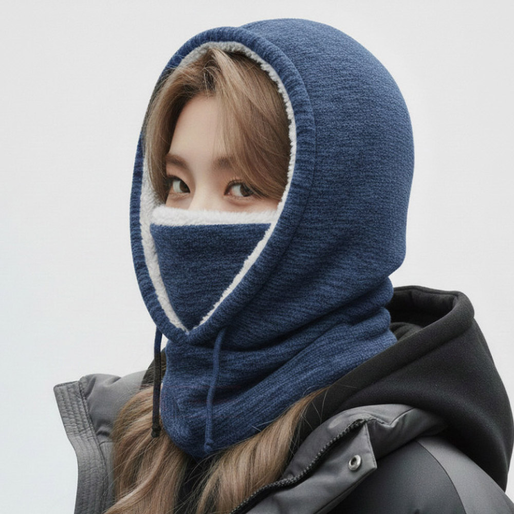더쎈 겨울 방한 기모 후드 넥워머 마스크 일체형 바라클라바 벨벳