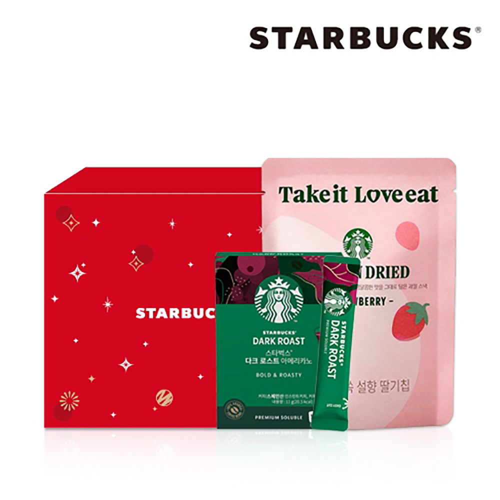 [스타벅스] 한 입에 쏙 설향 딸기칩 + 프리미엄 스틱 커피 10입 (쇼핑백 동봉)