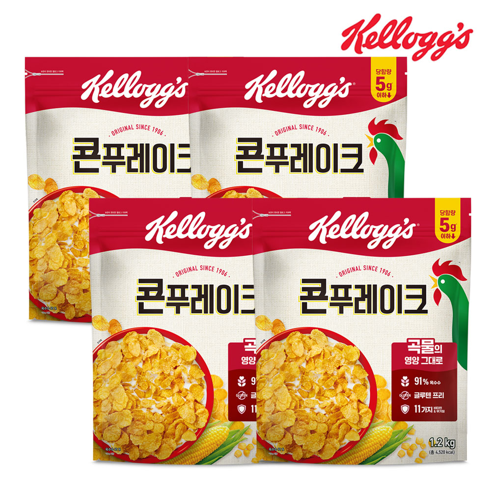 켈로그 콘 푸레이크 대용량 1200g x 4개