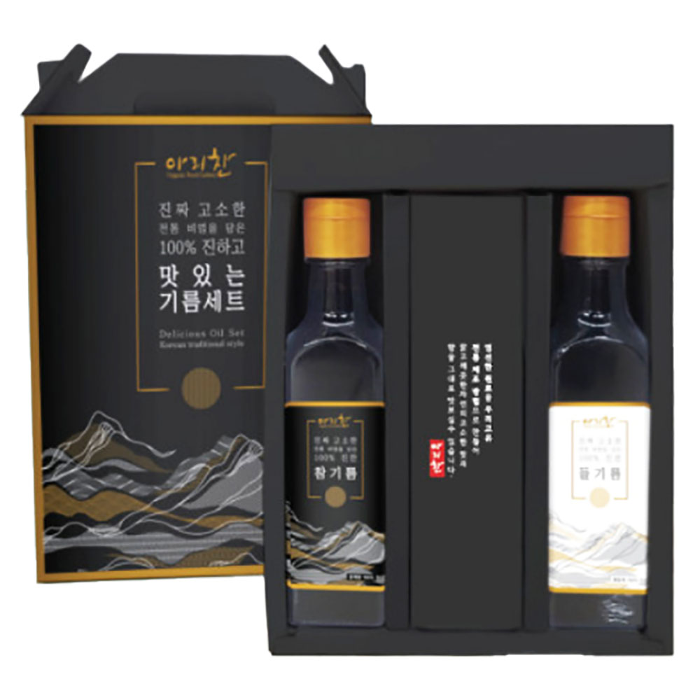 [아리찬] 참기름&들기름 2종세트 (참기름270ml, 들기름270ml)