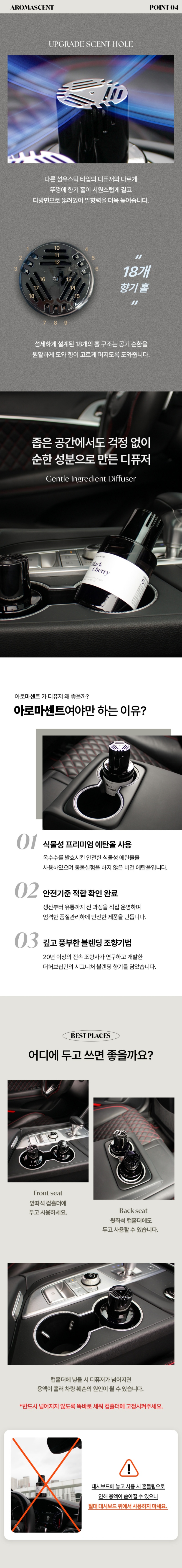 [더허브샵] 아로마센트 프리미엄 카 디퓨저 180ml 상세 3