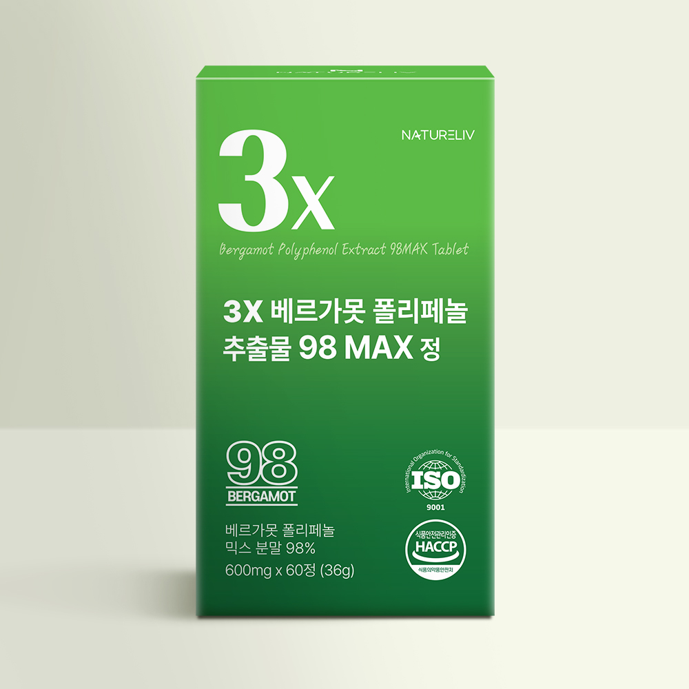 네이쳐리브 3X 베르가못 폴리페놀 추출물 98 MAX 정 36g(60정)
