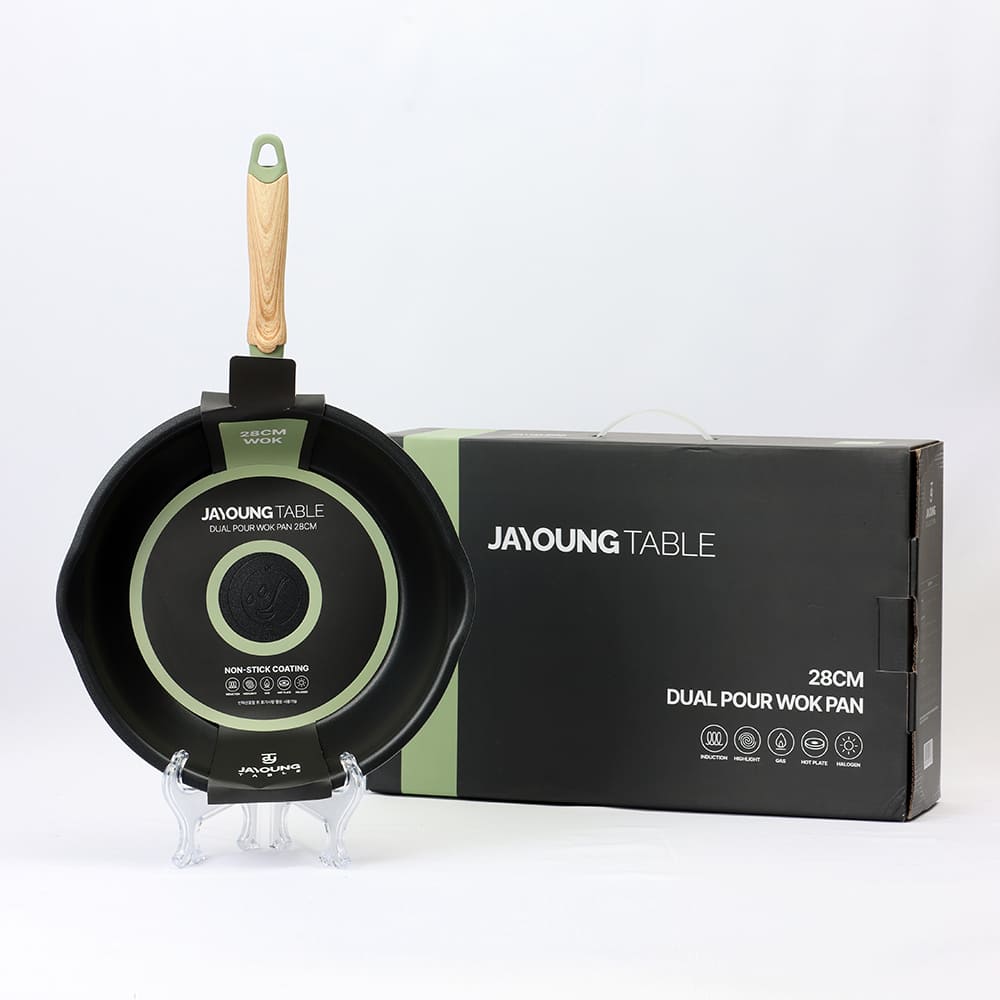 [JAYOUNG TABLE] 자영테이블 듀얼포어 인덕션 볶음팬28cm(아보카도)