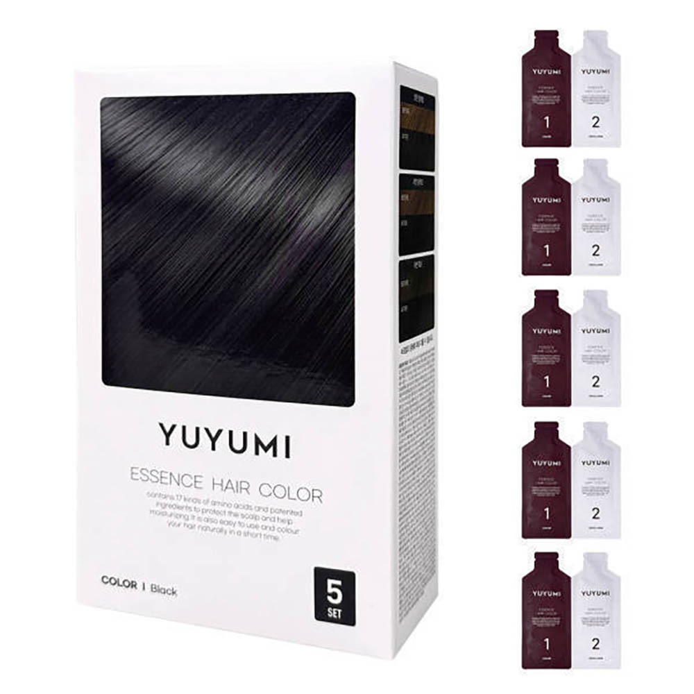 유유미 염색약 염색샴푸 암모니아 NO 새치염색 30ml 5회분 블랙 (1박스)