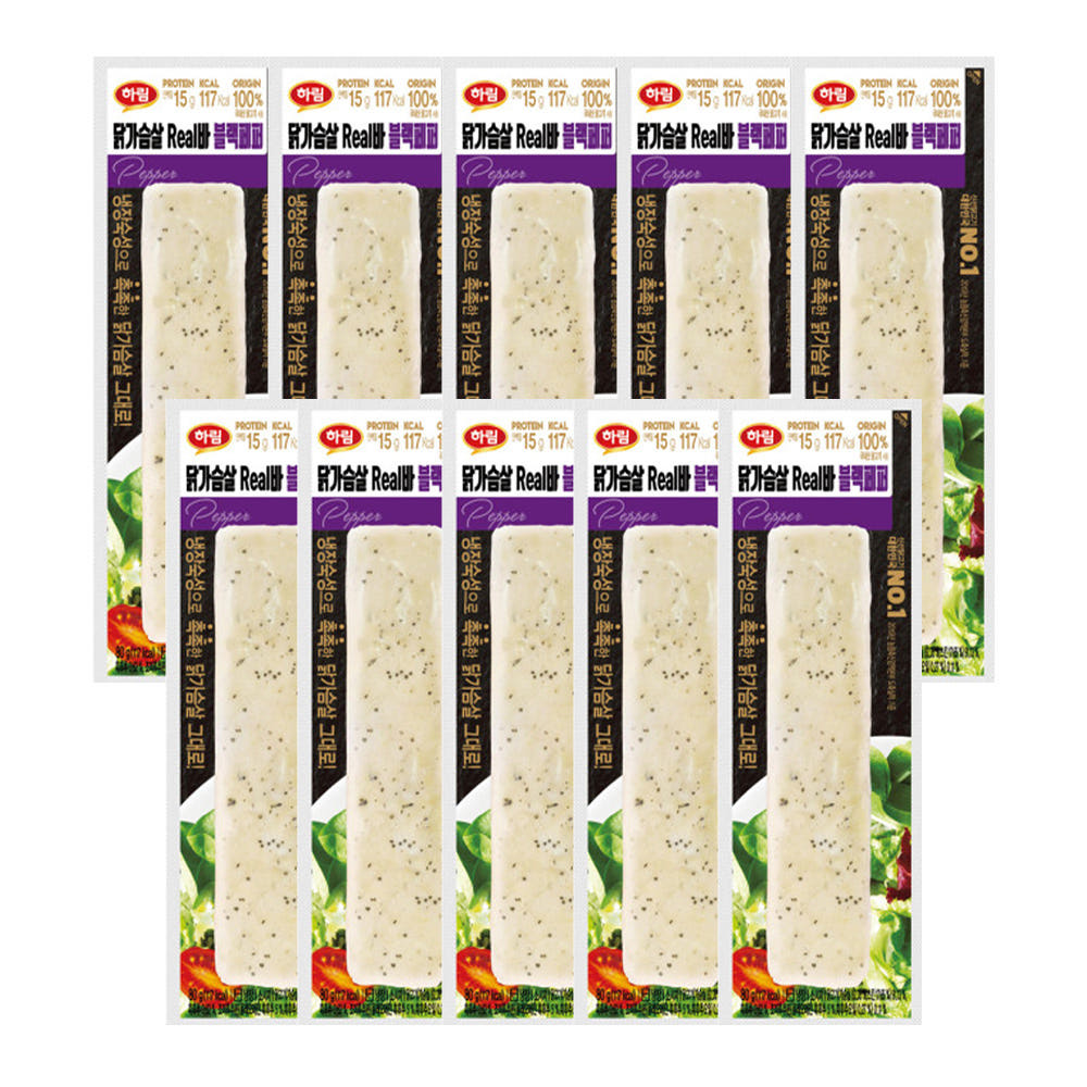 [하림] 닭가슴살 리얼바 블랙페퍼 70g 10개 세트