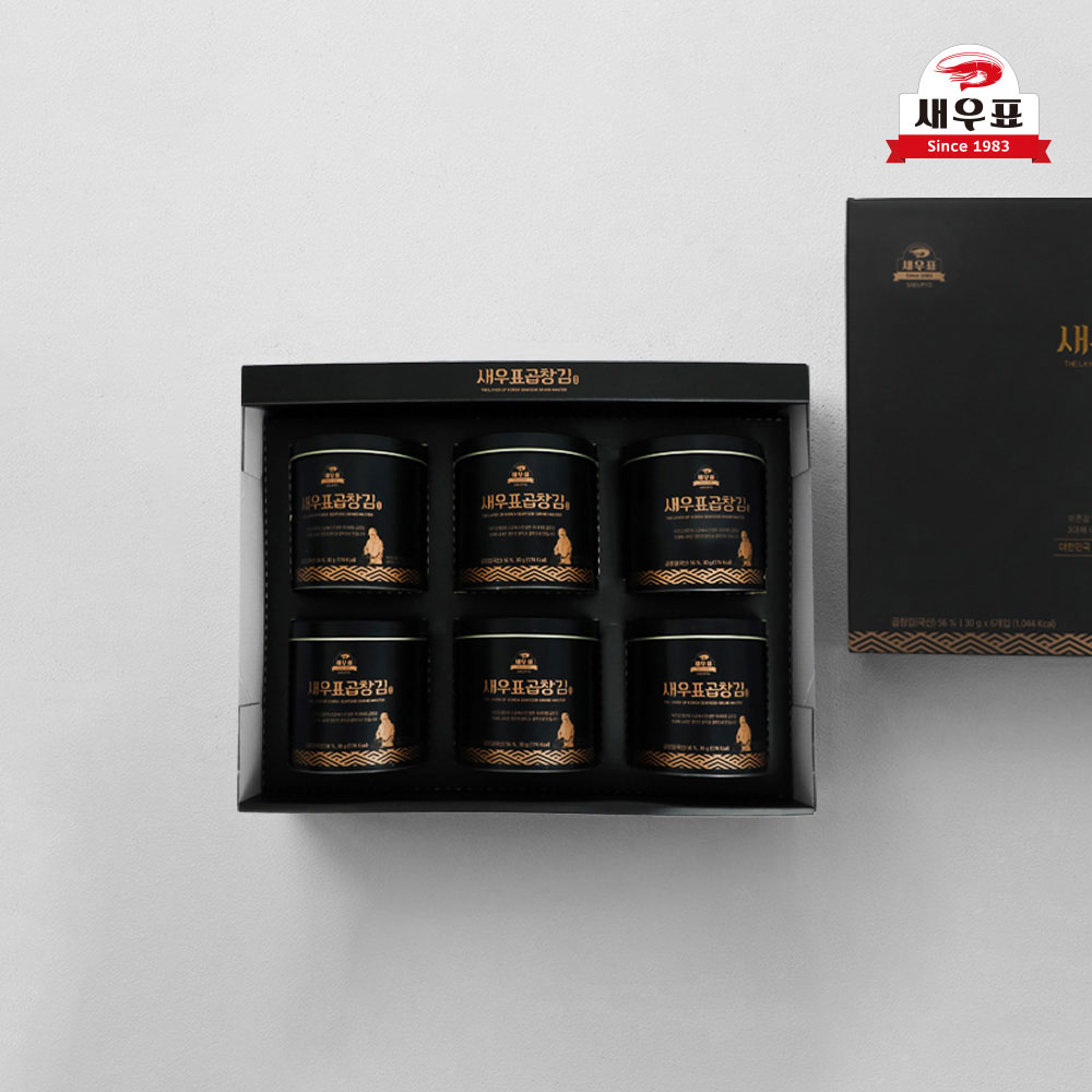 새우표 프리미엄 완도 캔 곱창김 선물세트(30g x6개)