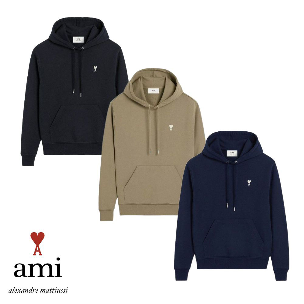 ami 아미 화이트로고 남녀공용 후드티