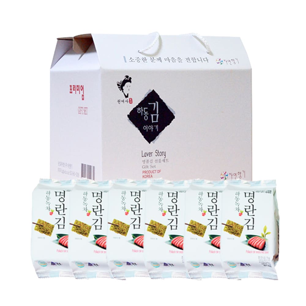 [하동권여사] 녹차 명란김 36봉 선물 세트