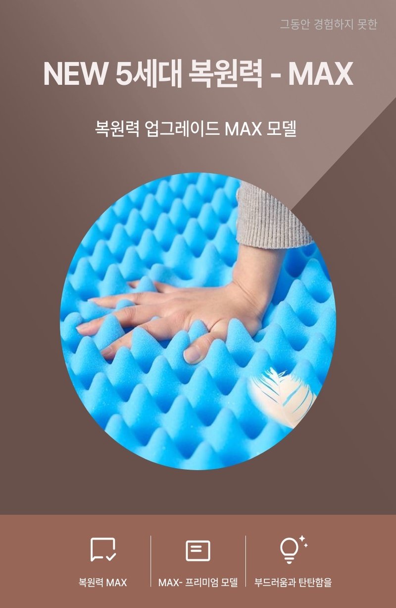 [코튼앤룸] 고밀도 토퍼 매트리스 프리미엄 MAX 5cm 멀티싱글(75*200) 상세 1