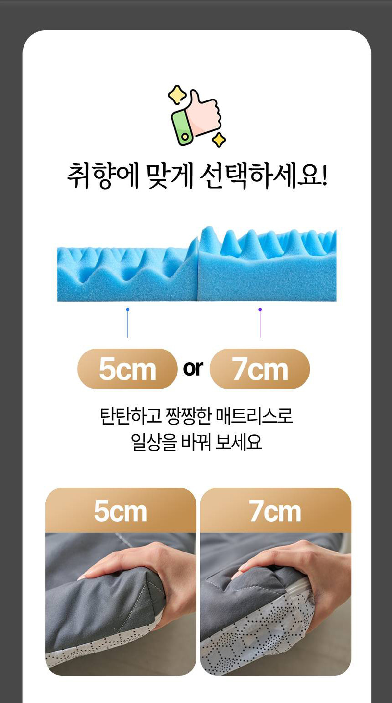 [코튼앤룸] 고밀도 토퍼 매트리스 프리미엄 MAX 5cm 멀티싱글(75*200) 상세 36