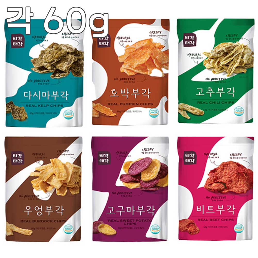 [맛다움] 속초명물 바삭바삭 부각(다시마+호박+고추+우엉+고구마+비트)x각60g