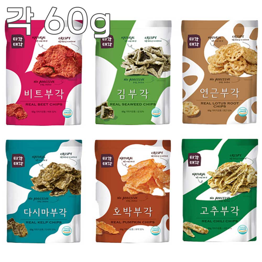 [맛다움] 속초명물 바삭바삭 부각(비트+김+연근+다시마+호박+고추)x각60g