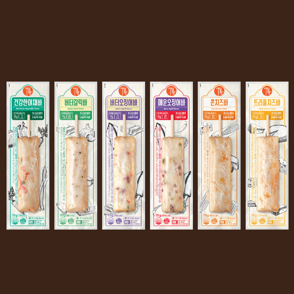 [어설랑 핫바] 밀가루 없는 어묵바 70g 6종 택1