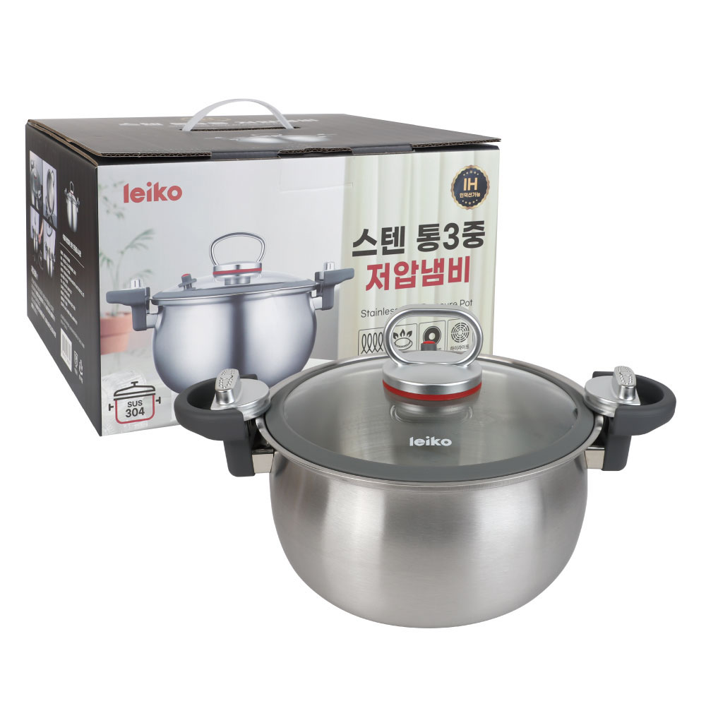 [레이코] 스텐 통3중 저압냄비 7L