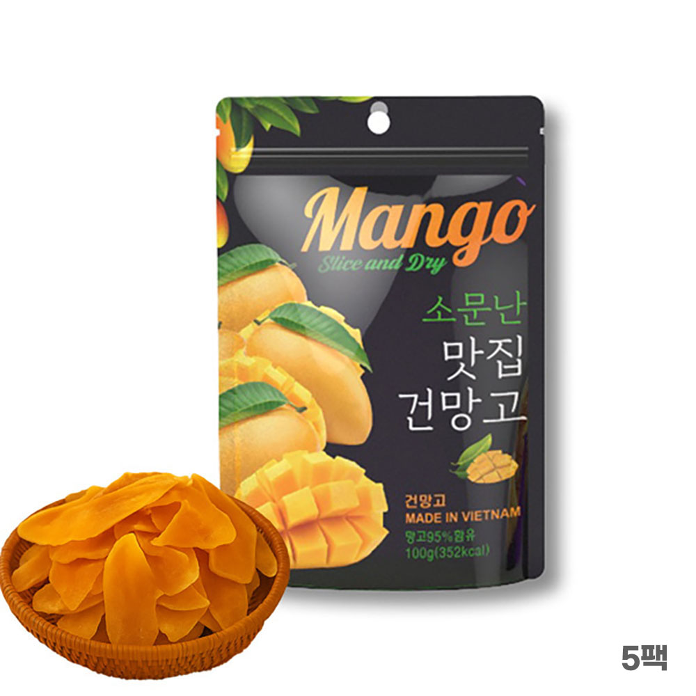 [망고팜] 쫀득 달콤한 골드망고 말랭이 35gx5봉