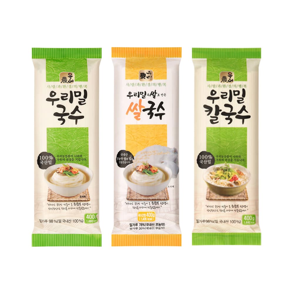 [우리밀] 국수400g +쌀국수400g+칼국수400g