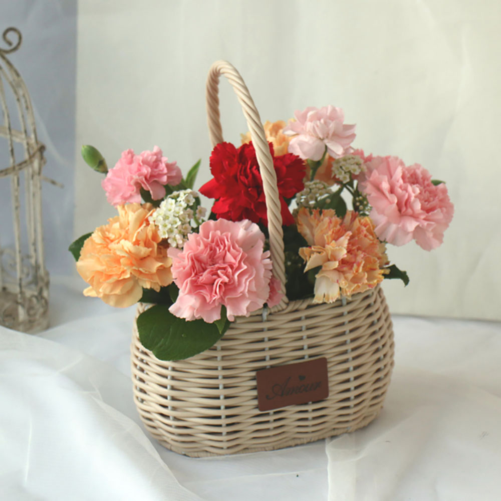 생화 꽃바구니 카네이션 혼합 소