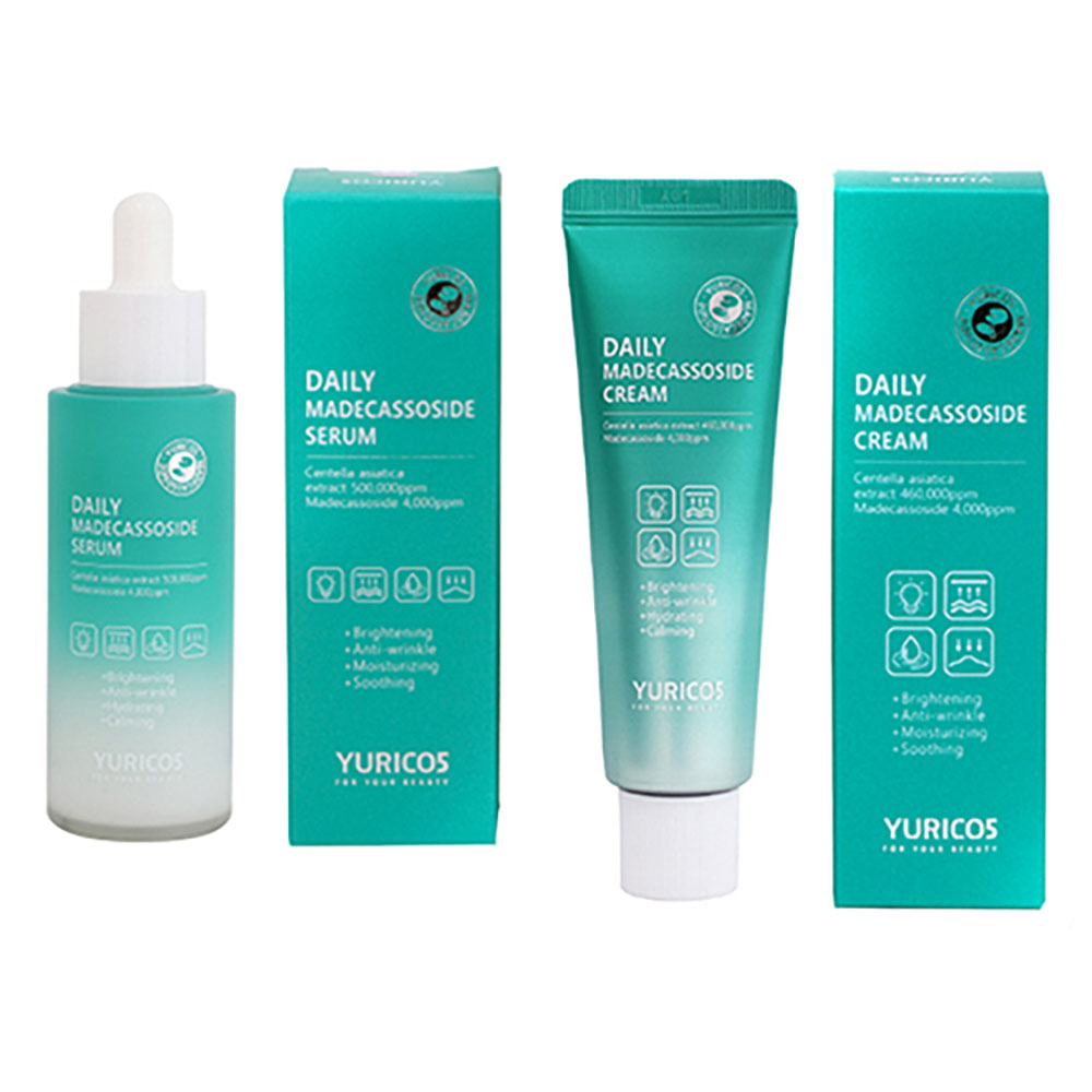 [유리코스] 데일리 마데카소사이드 세럼&크림 세트 50ml/미백.주름개선 기능성화장품