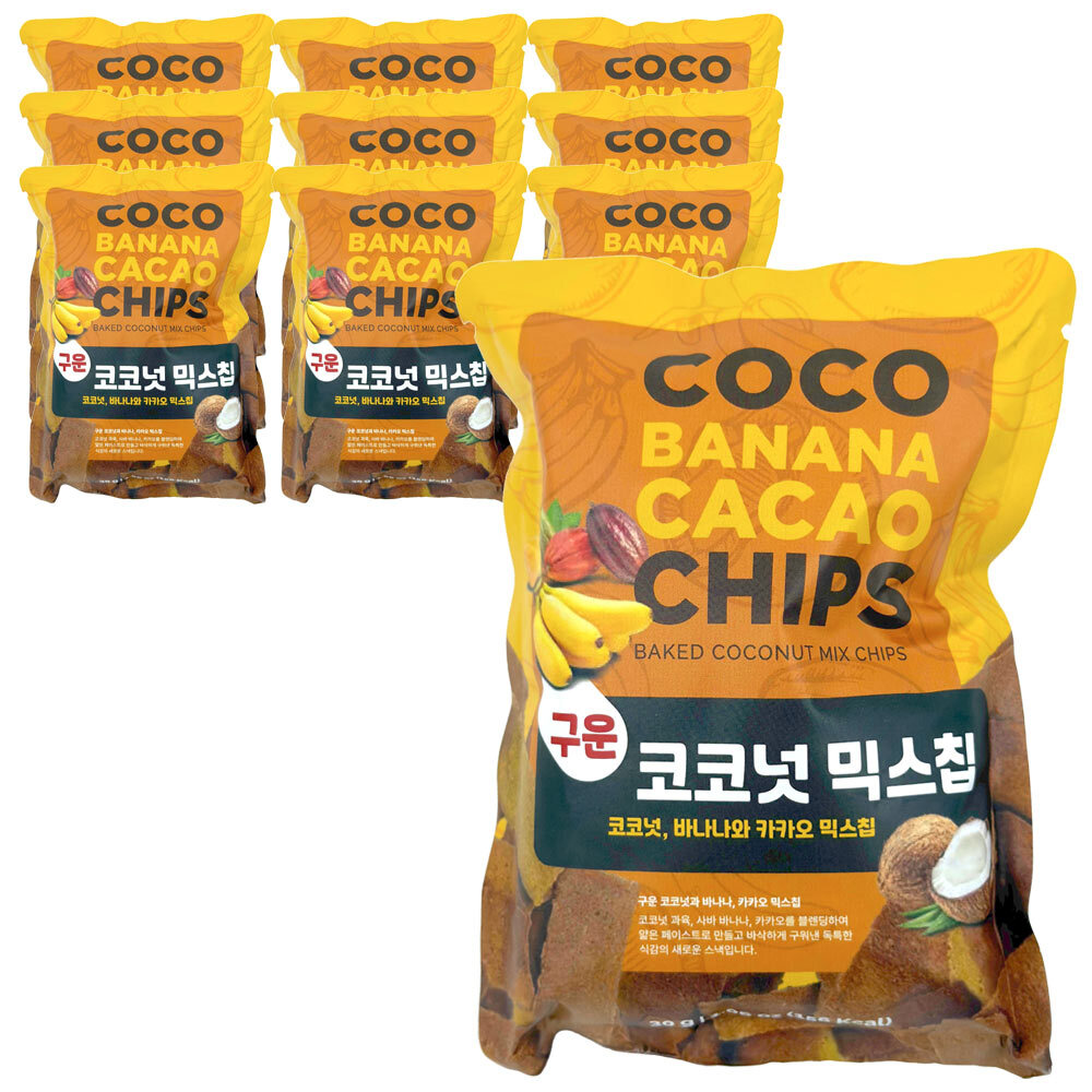 [코코크리스피] 필리핀 다바오 코코넛칩 믹스칩 30g x 10개
