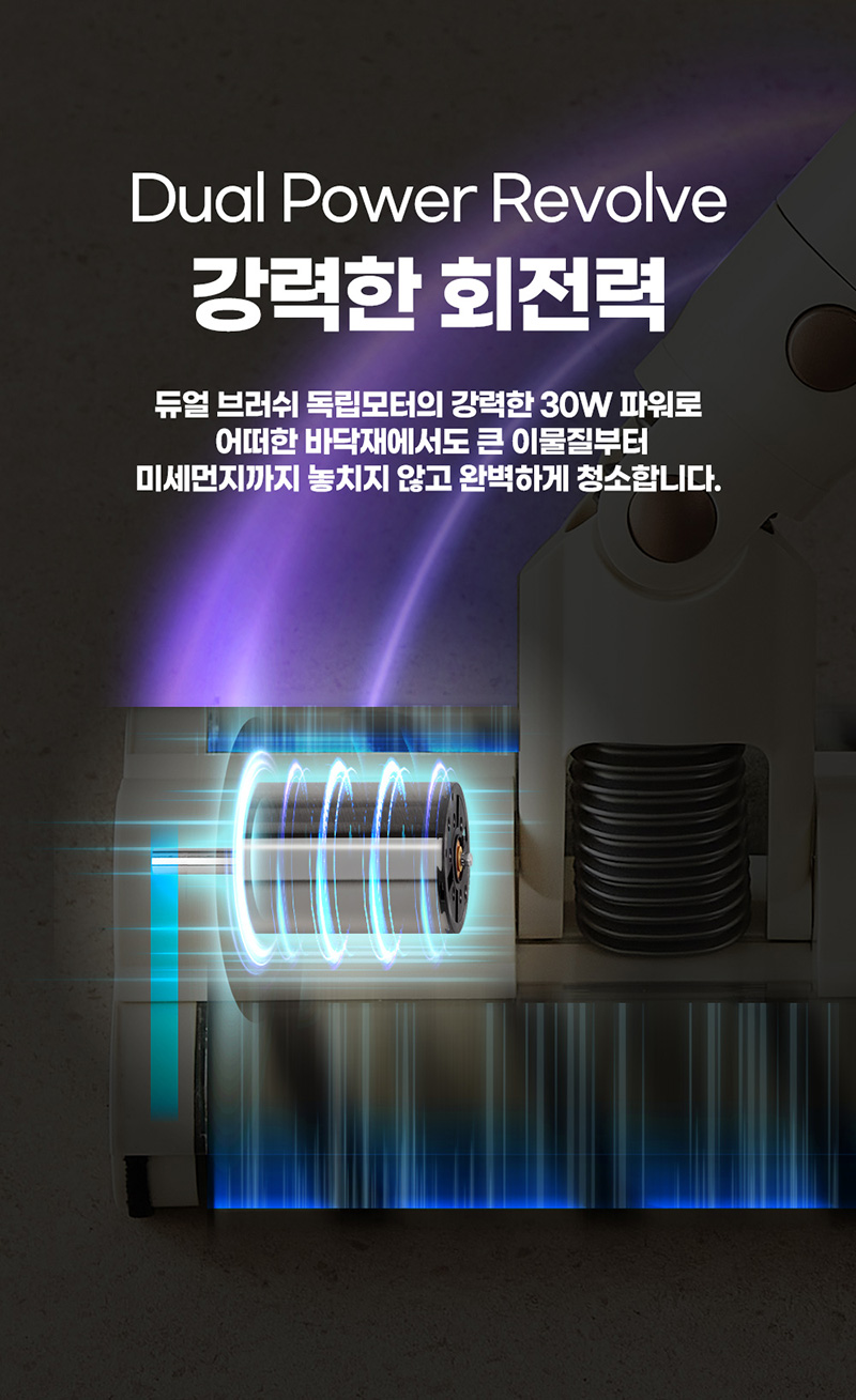 [라헨느] 더 퀸 플러피 BLDC 듀얼브러쉬 클린스테이션 무선청소기 LHN-VS800W 상세 5