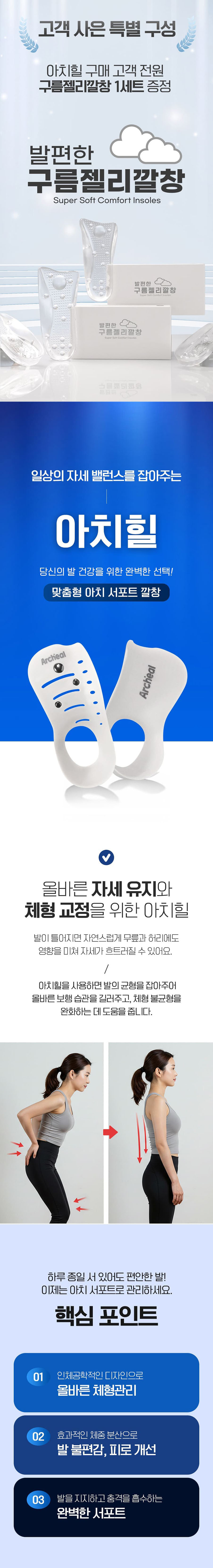 아치힐 깔창 3종(일반+자석+구름젤리깔창) 상세 1